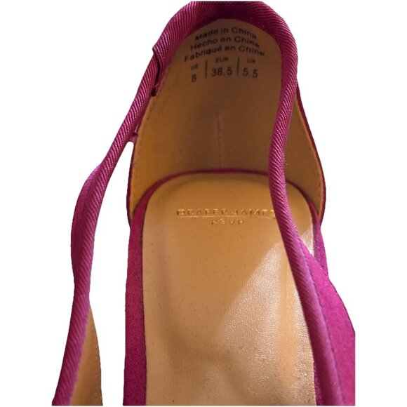 Draper James Raspberry Suede RSVP Bria Slingback Pump Womens Sz 8 Kitten Heels - Picture 4 of 6